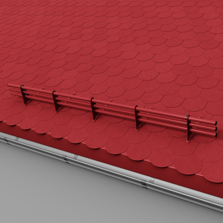 Zestaw ochrony rurowej z 3 rzędami rur do pokryć płaskich