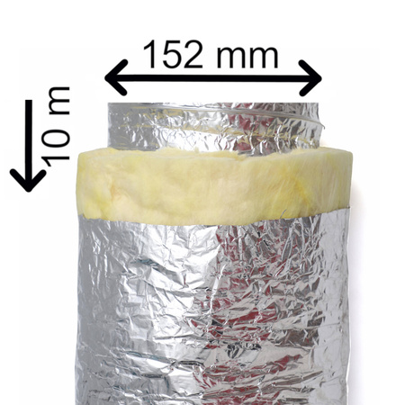 Przewód wentylacyjny IZOFLEX elastyczny izolowany aluminiowy Ø152 mm x 10 mb