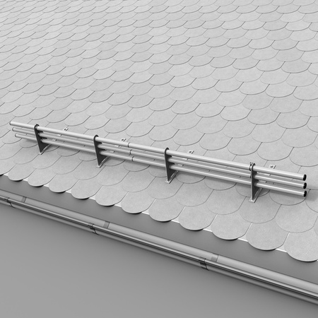 Zestaw ochrony rurowej z 3 rzędami rur do pokryć płaskich