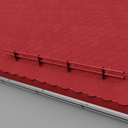 Zestaw ochrony rurowej z 2 rzędami rur do pokryć płaskich