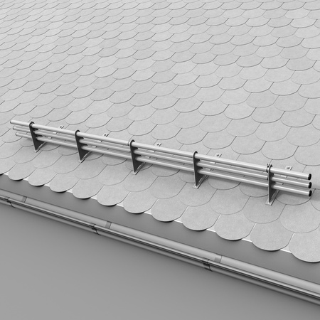 Zestaw ochrony rurowej z 3 rzędami rur do pokryć płaskich