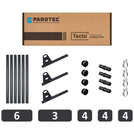 Zestaw ochrony rurowej z 2 rzędami rur do pokryć płaskich