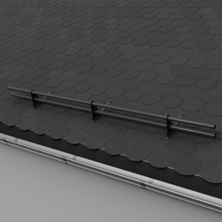 Zestaw ochrony rurowej z 2 rzędami rur do pokryć płaskich