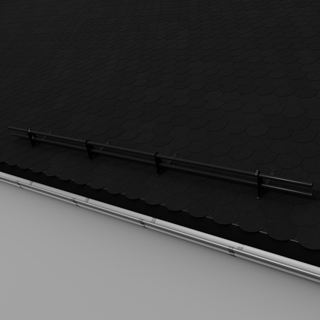 Zestaw ochrony rurowej z 2 rzędami rur do pokryć płaskich