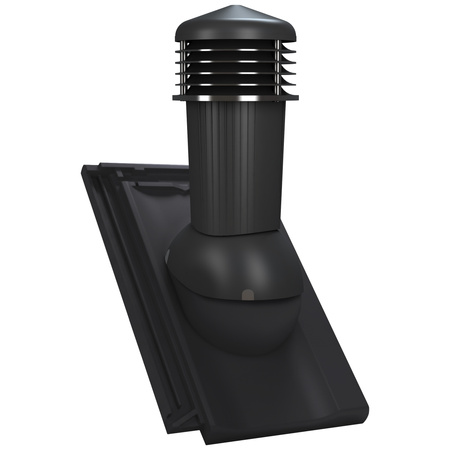 Kominek wentylacyjny z odpływem kondensatu DN125 mm Parotec do dachówki ceramicznej