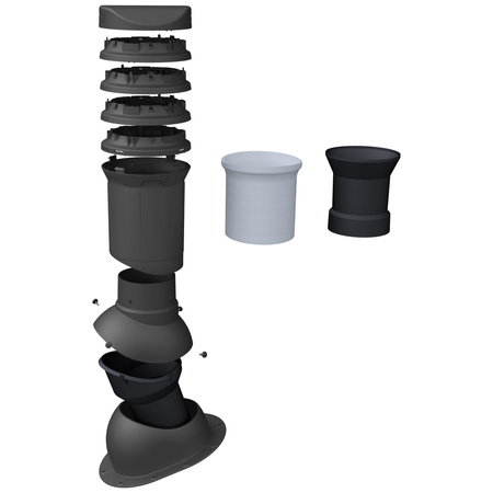 Kominek wentylacyjny izolowany DN125 mm Parotec do blachodachówki