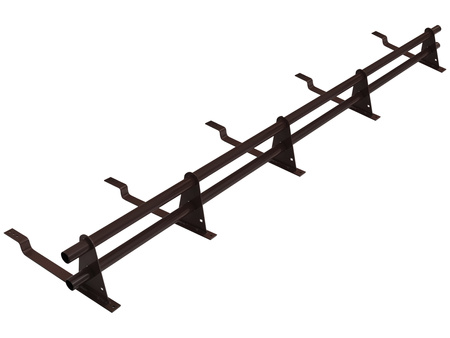 Zestaw ochrony rurowej o długości 200 cm, z 2 rzędami rur, do blachy panelowej o module 380 mm / 35 mm