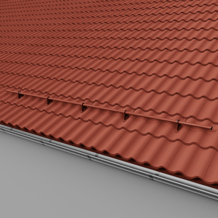 Zestaw ochrony rurowej z 1 rzędem rur do dachówek betonowych i ceramicznych