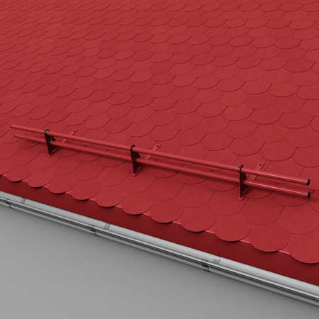 Zestaw ochrony rurowej z 2 rzędami rur do pokryć płaskich