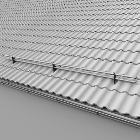 Zestaw ochrony rurowej z 2 rzędami rur do dachówek betonowych i ceramicznych