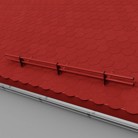 Zestaw ochrony rurowej z 2 rzędami rur do pokryć płaskich