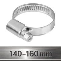 Opaski ślimakowe ze stali nierdzewnej W2 140–160 mm (10 szt.)