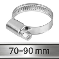 Opaski ślimakowe ze stali nierdzewnej W2 70–90 mm (10 szt.)