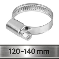 Opaski ślimakowe ze stali nierdzewnej W2 120–140 mm (10 szt.)