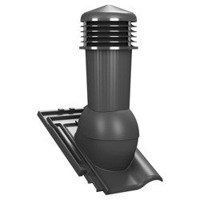 Kominek wentylacyjny z odpływem kondensatu DN125 mm Parotec do dachówki ceramicznej