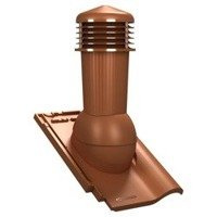 Kominek wentylacyjny z odpływem kondensatu DN125 mm Parotec do dachówki ceramicznej