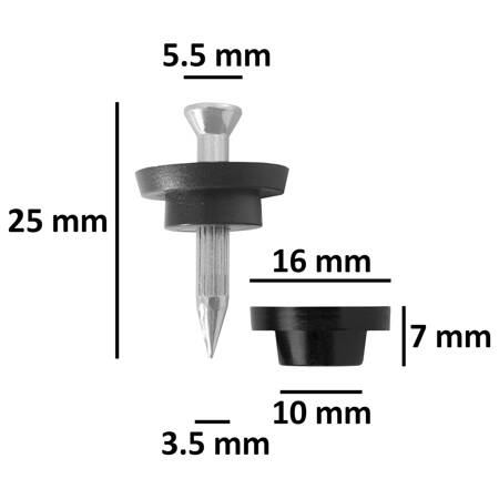 Gwoździe do folii kubełkowej 3,5 mm x 25 mm - 100 szt.