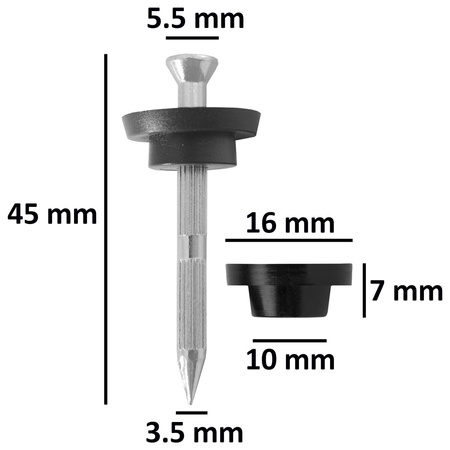 Gwoździe do folii kubełkowej 3,5 mm x 45 mm - 100 szt.