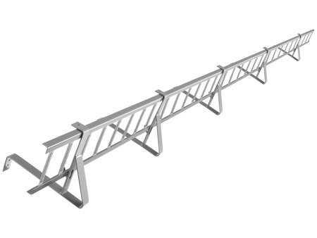 Płotek przeciwśniegowy 200 cm o wysokości 15 cm na dach pokryty karpiówką