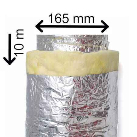 Przewód wentylacyjny IZOFLEX elastyczny izolowany aluminiowy Ø165 mm x 10 mb