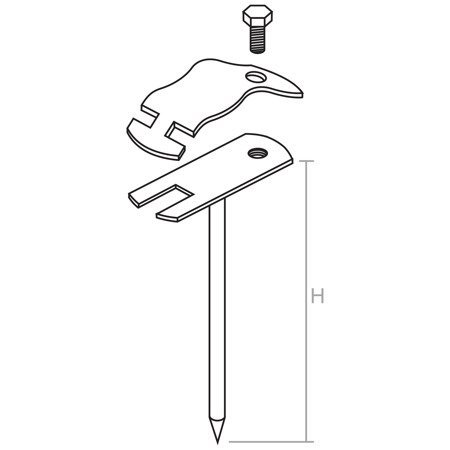 Uchwyt wbijany 140 mm