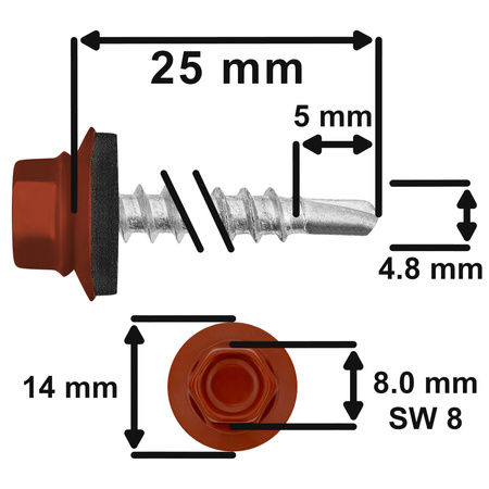 Wkręt farmerski do drewna 4,8 mm x 25 mm - Parotec